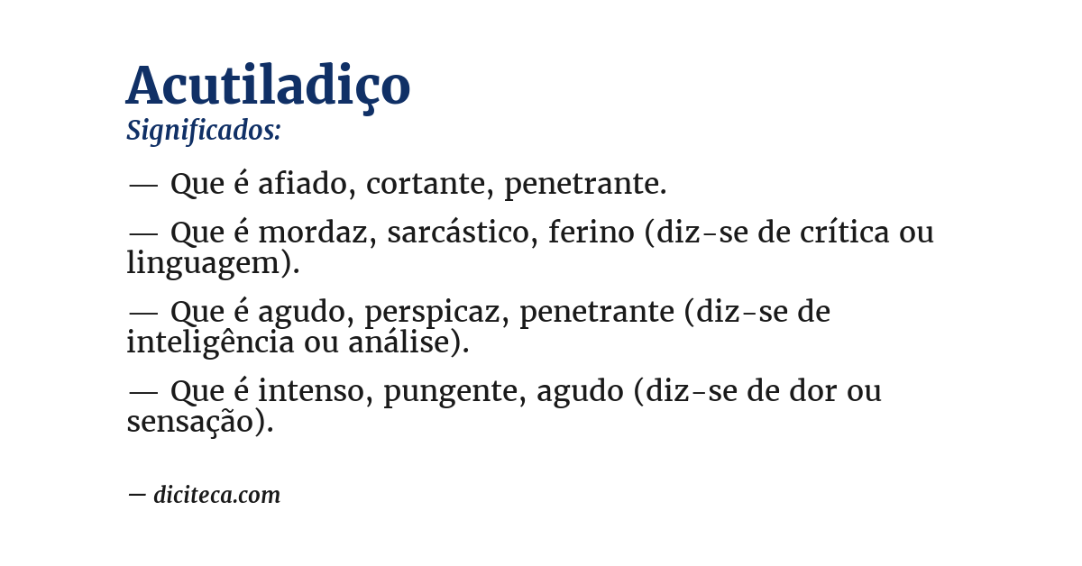 Significado de acutiladiço