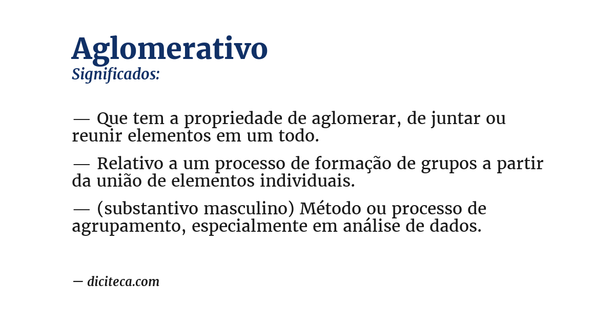 Significado de aglomerativo