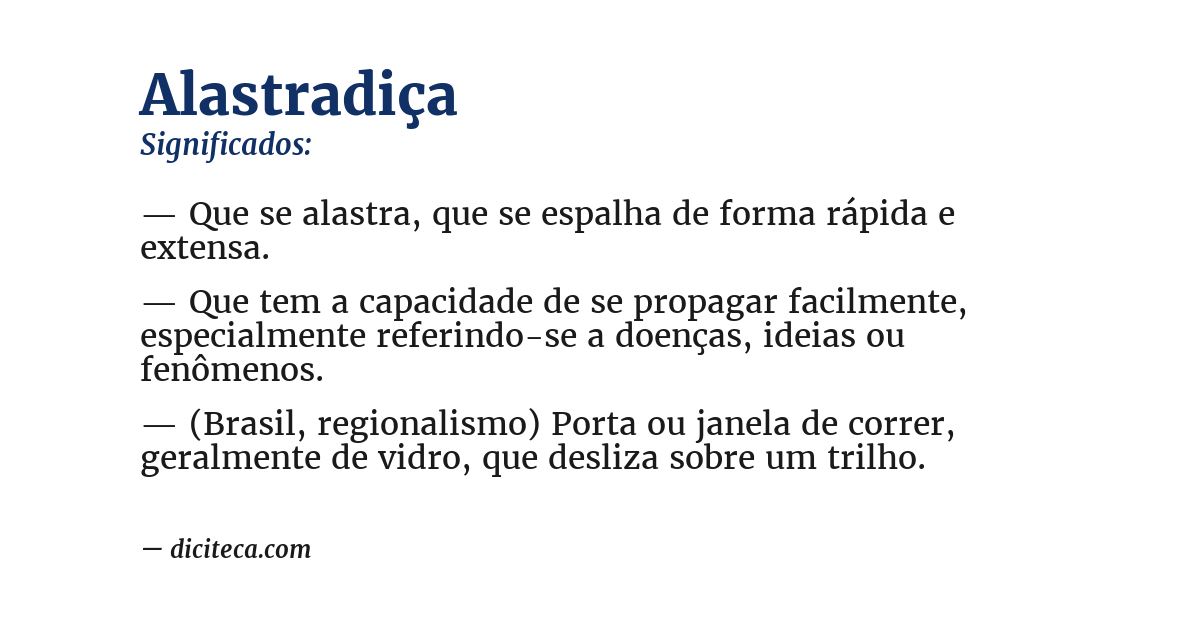 Significado de alastradiça