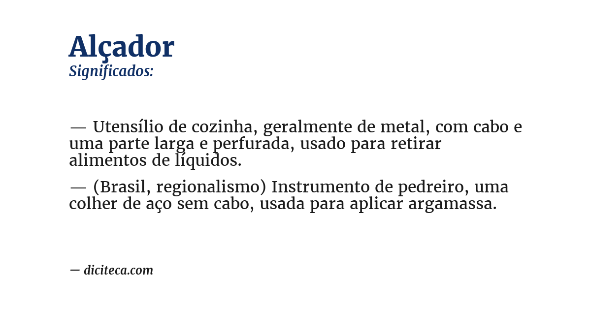 Significado de alçador