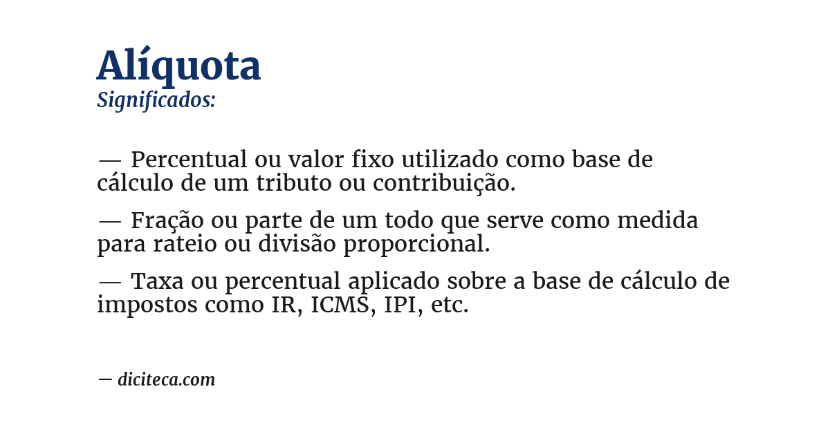 Significado de alíquota