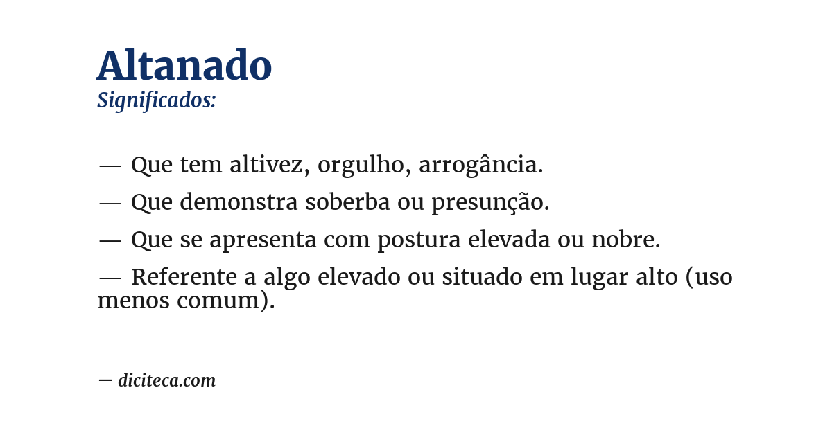 Significado de altanado