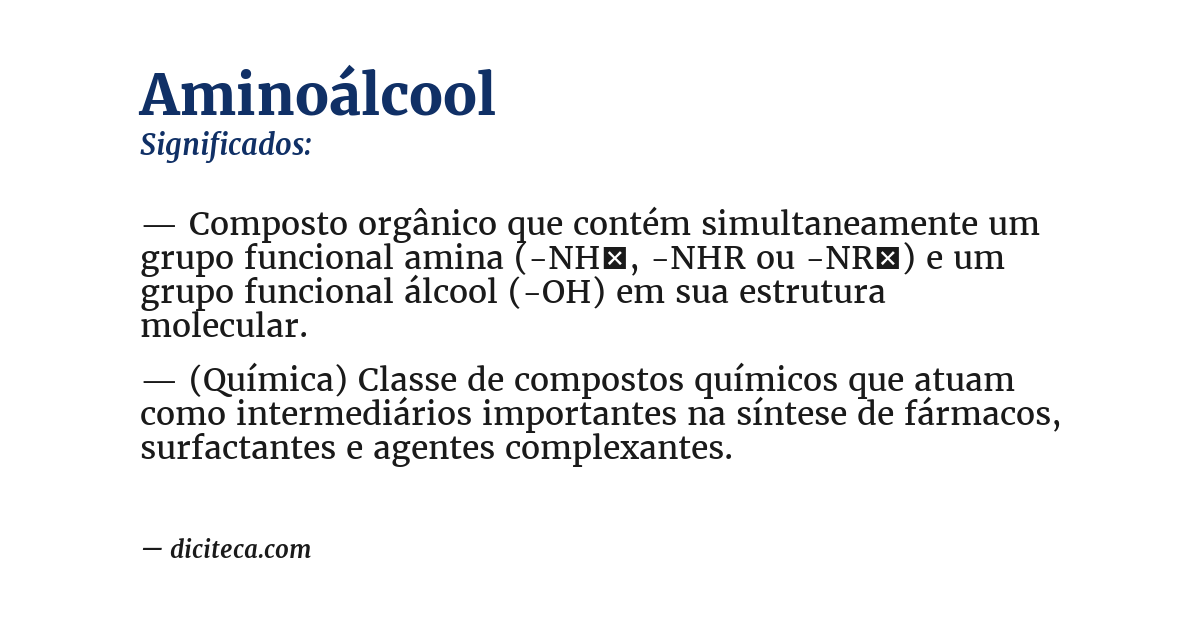Significado de aminoálcool