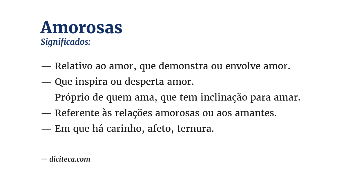 Significado de amorosas