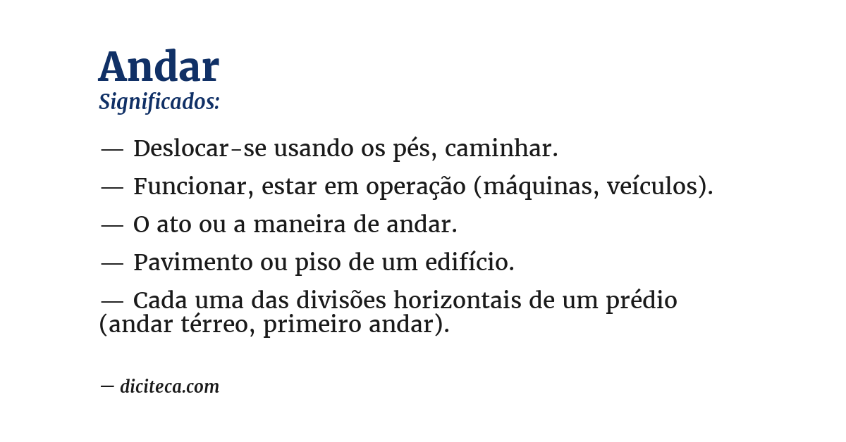 Significado de andar