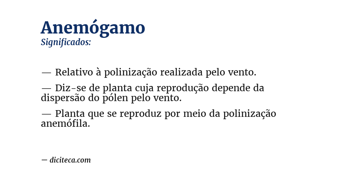 Significado de anemógamo