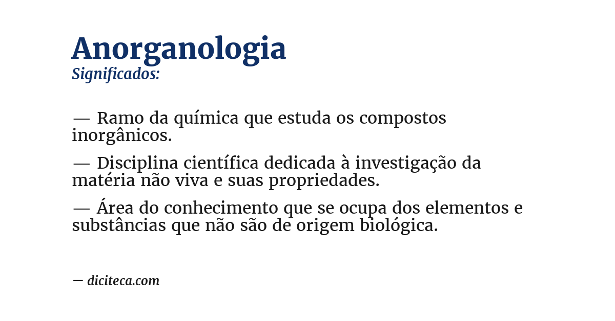 Significado de anorganologia