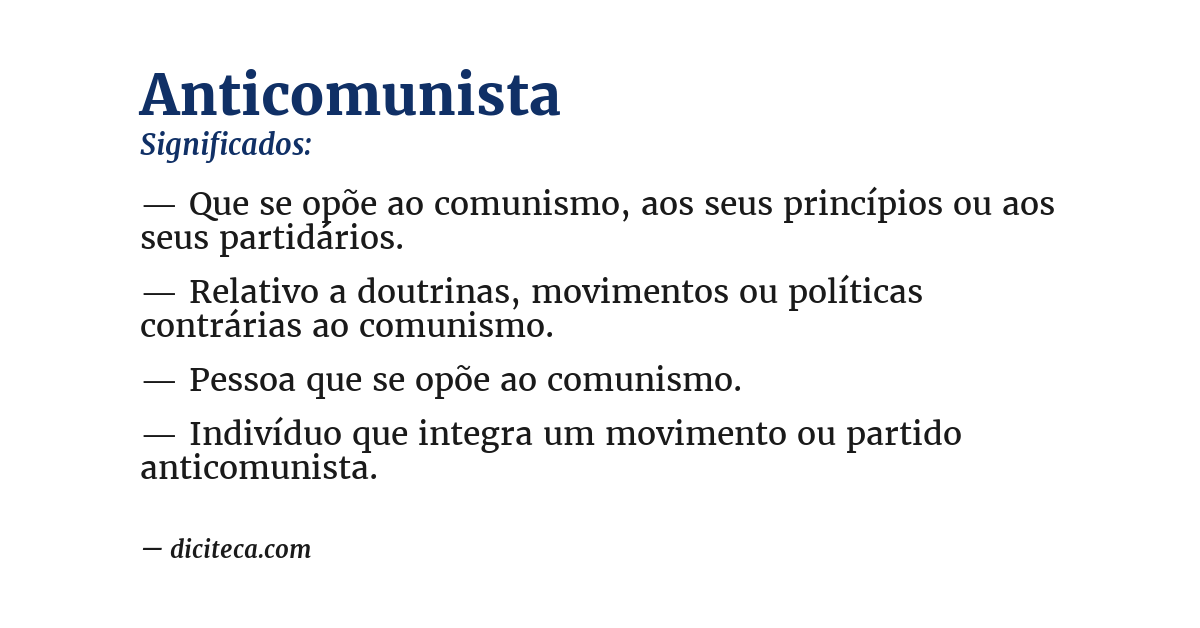 Significado de anticomunista
