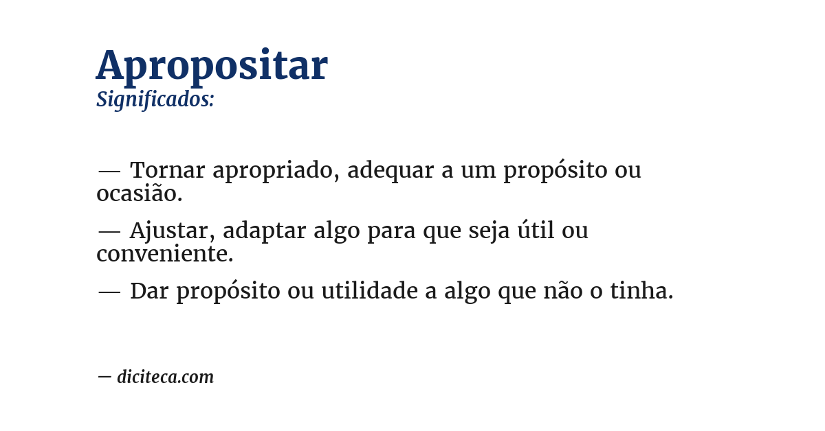 Significado de apropositar