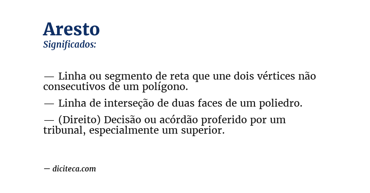 Significado de aresto