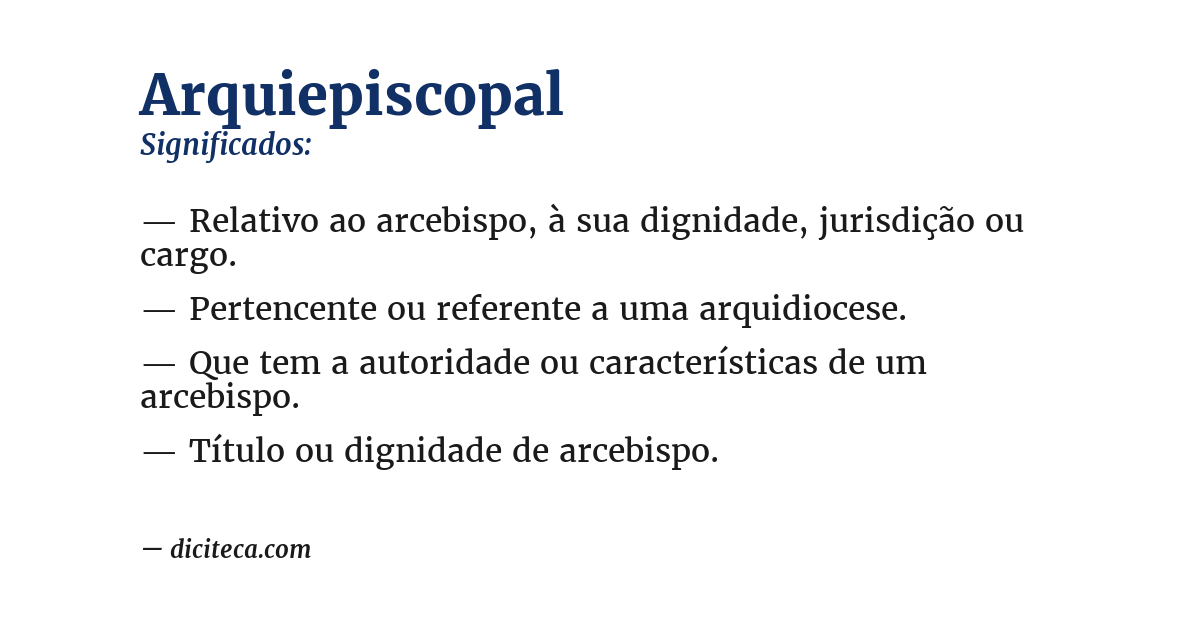 Significado de arquiepiscopal