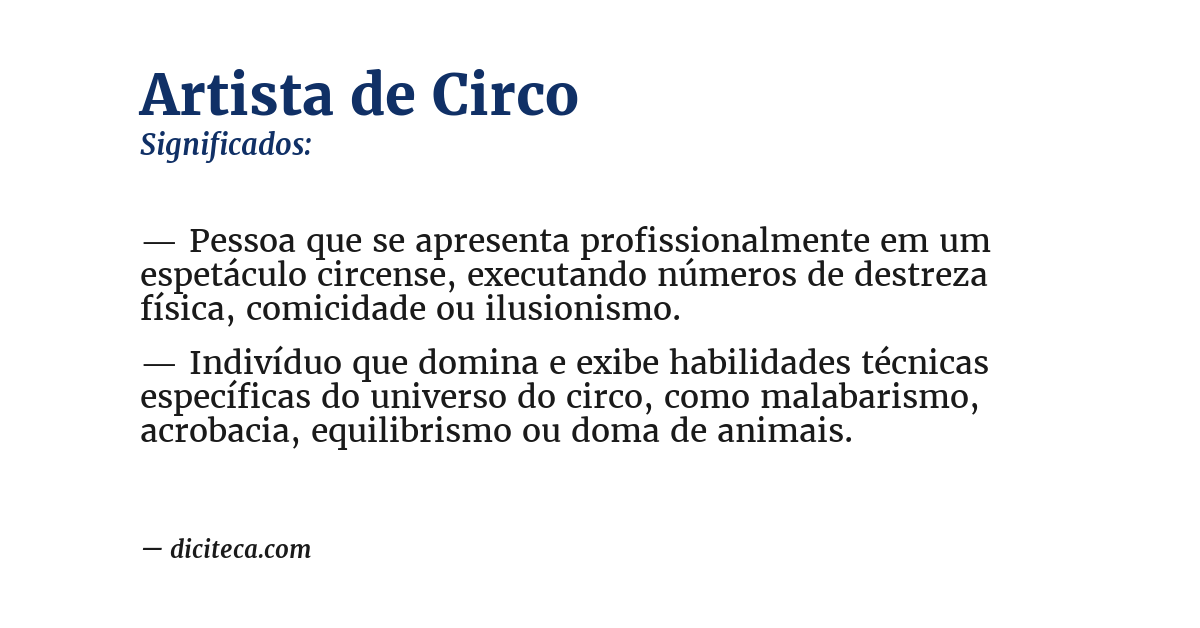 Significado de artista de circo