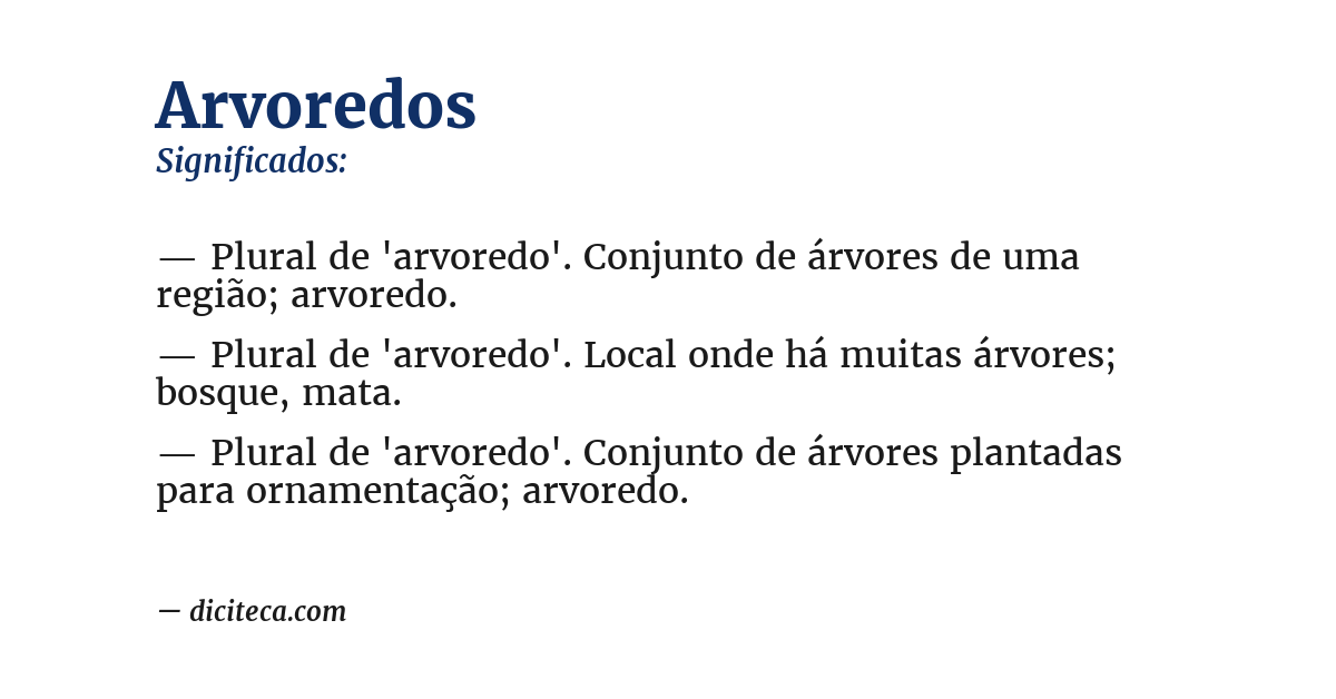 Significado de arvoredos