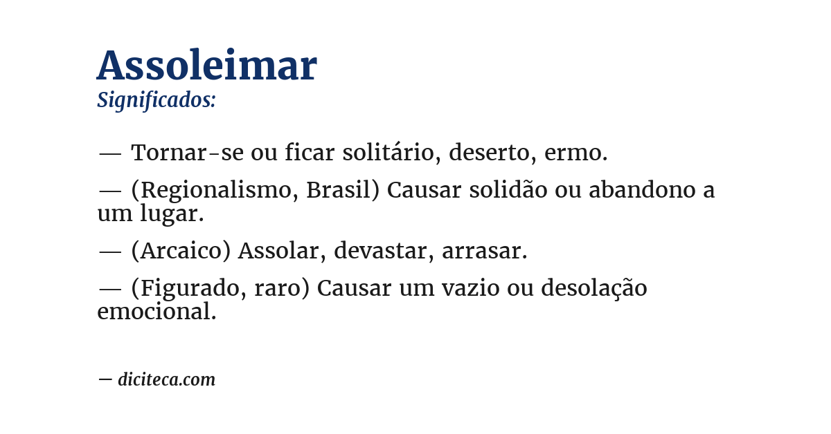 Significado de assoleimar