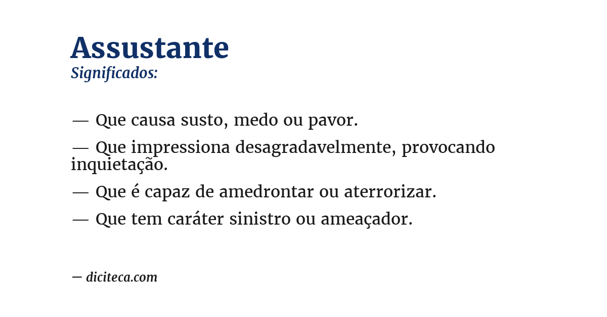Significado de assustante