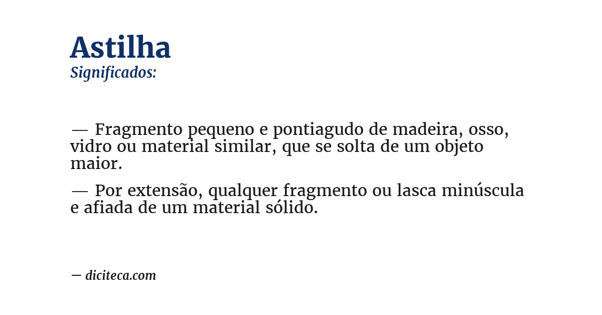 Significado de astilha