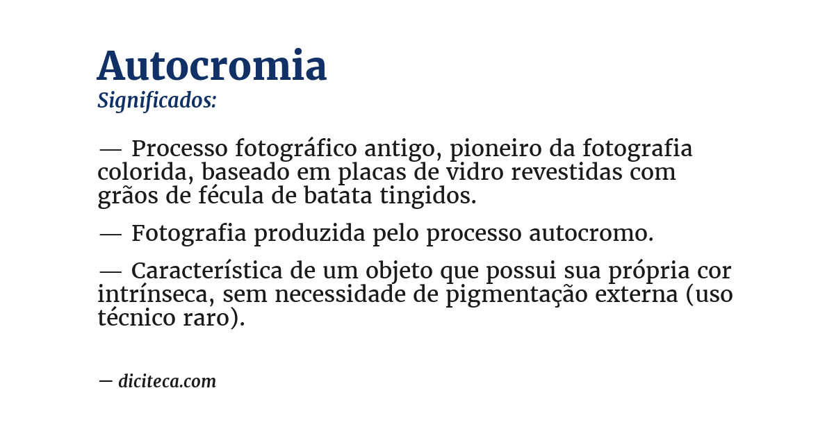 Significado de autocromia