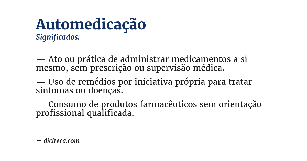 Significado de automedicação