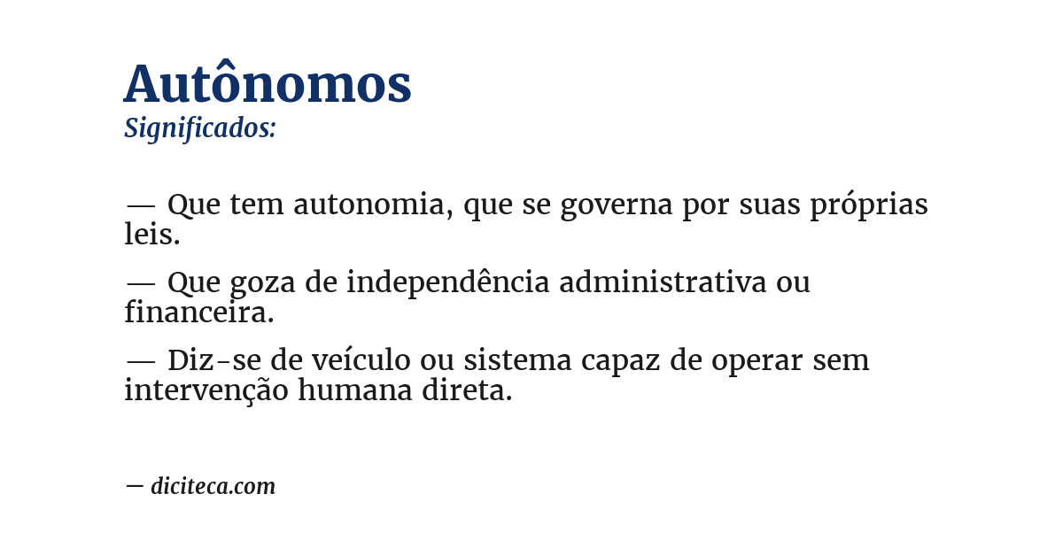 Significado de autônomos