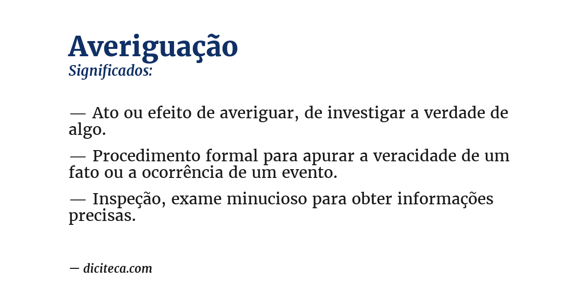 Significado de averiguação