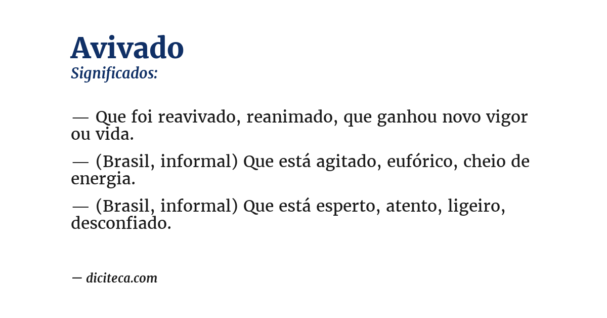 Significado de avivado