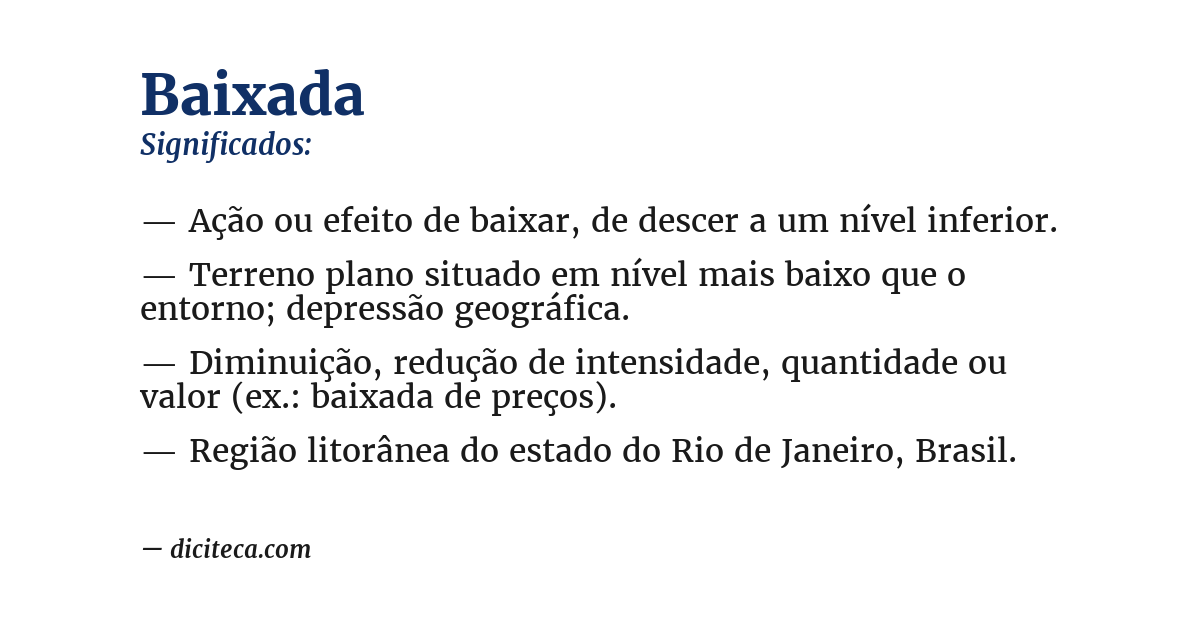 Significado de baixada