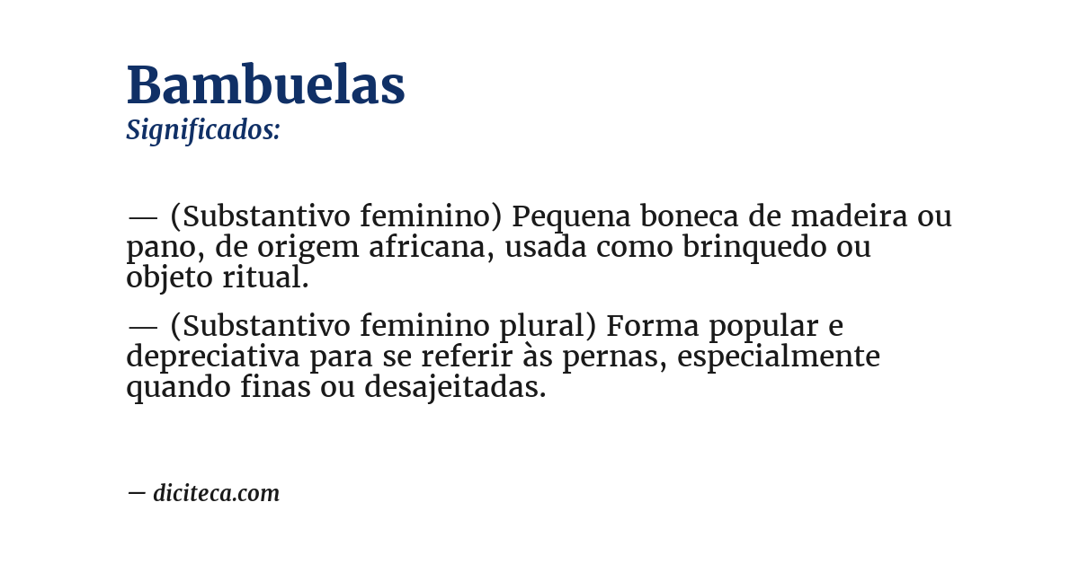 Significado de bambuelas