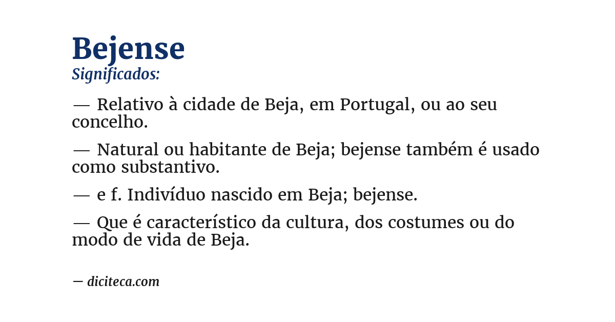 Significado de bejense