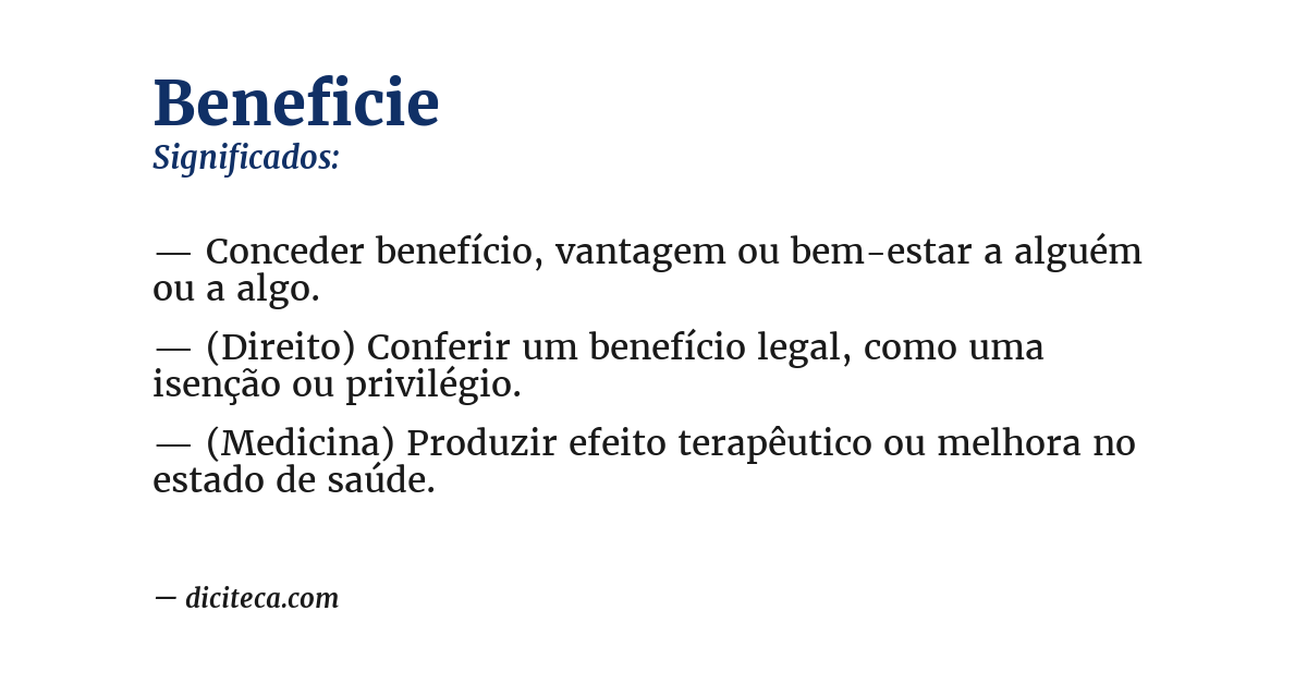 Significado de beneficie