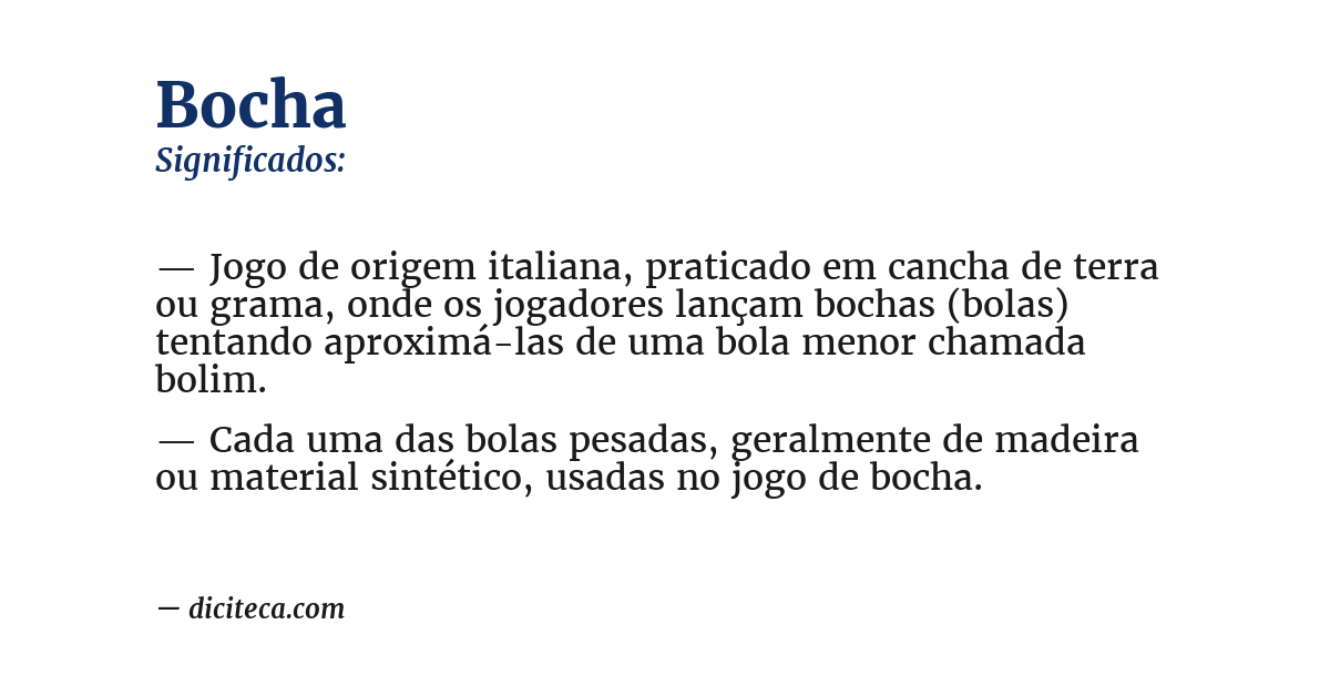 Significado de bocha
