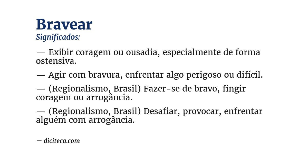 Significado de bravear