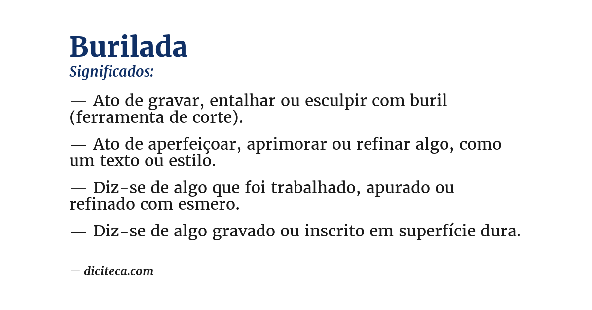 Significado de burilada