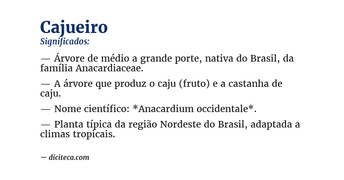 Significado de cajueiro