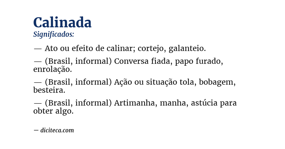 Significado de calinada