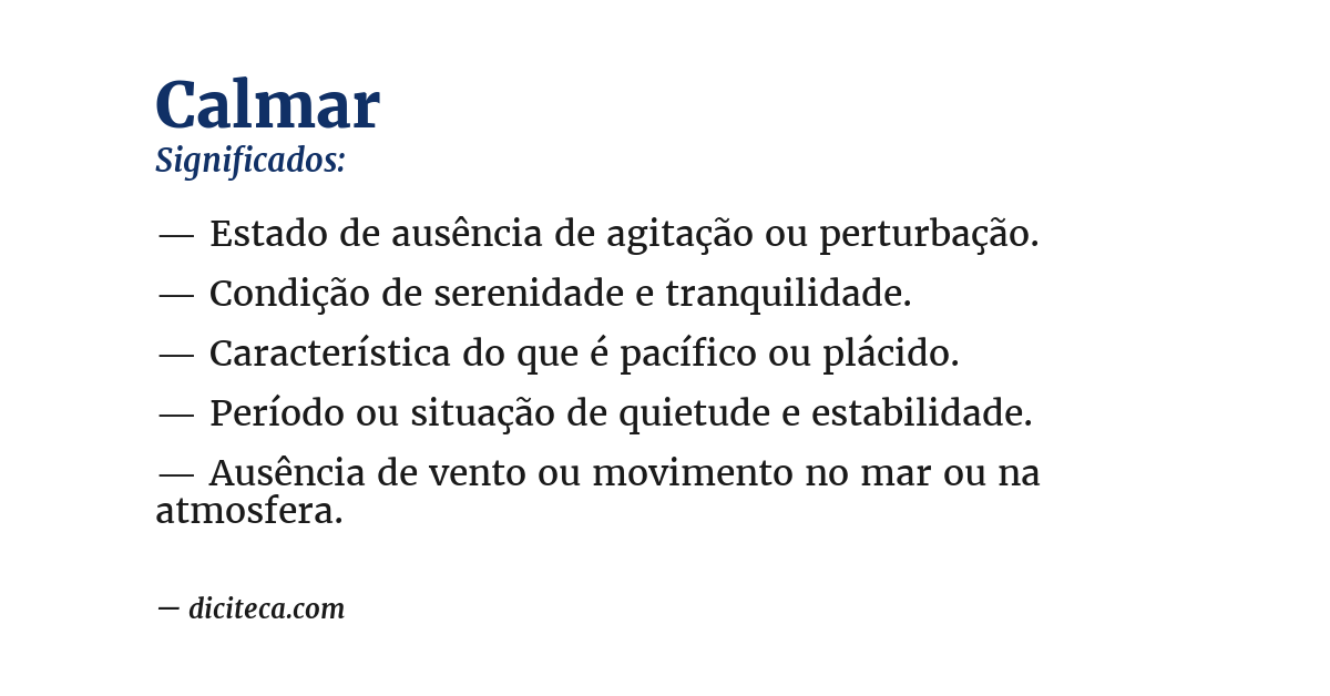 Significado de calmar
