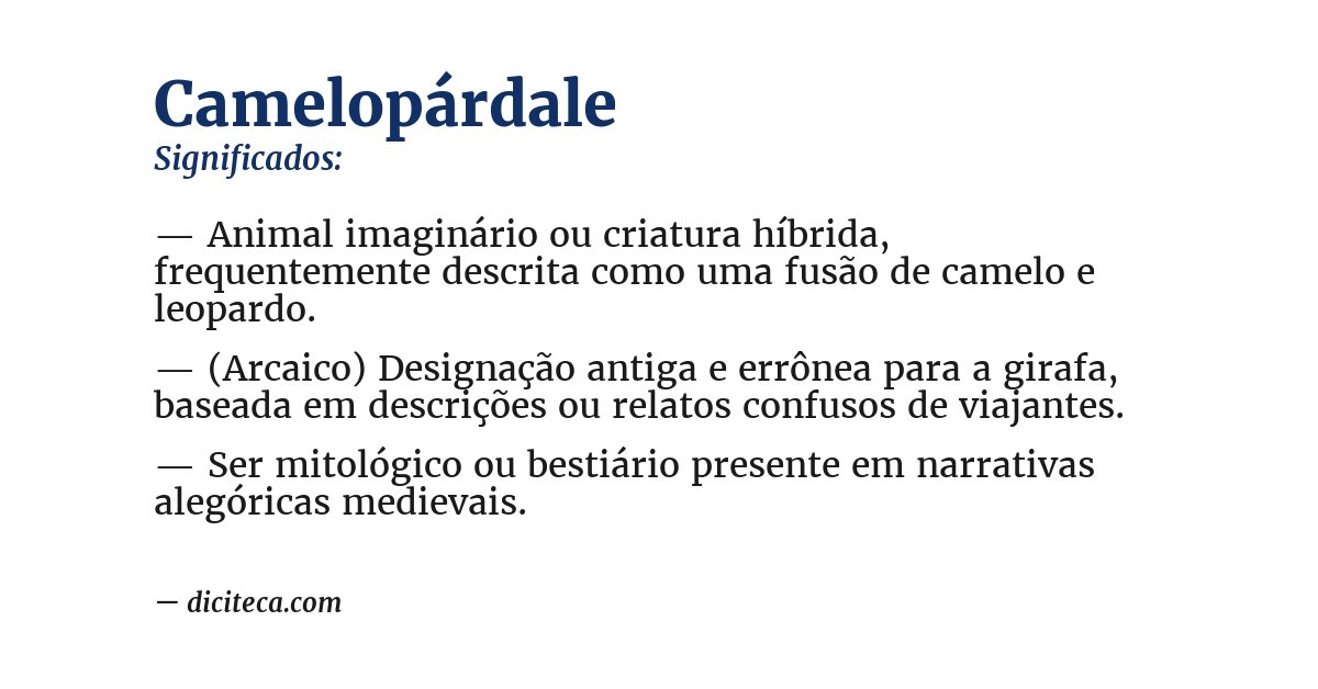 Significado de camelopárdale