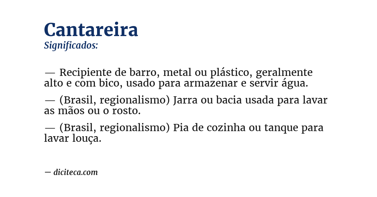 Significado de cantareira