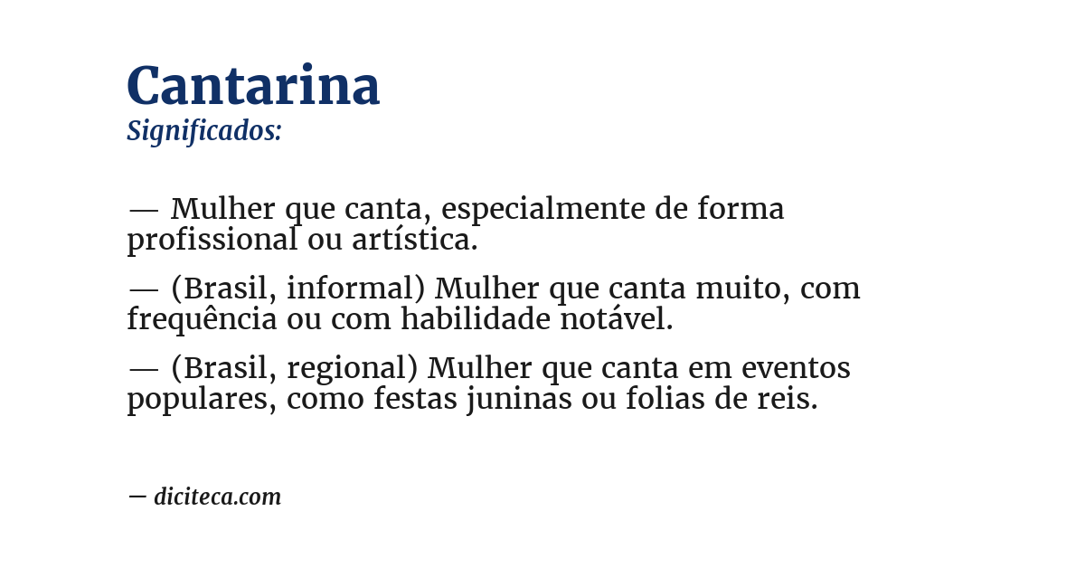 Significado de cantarina