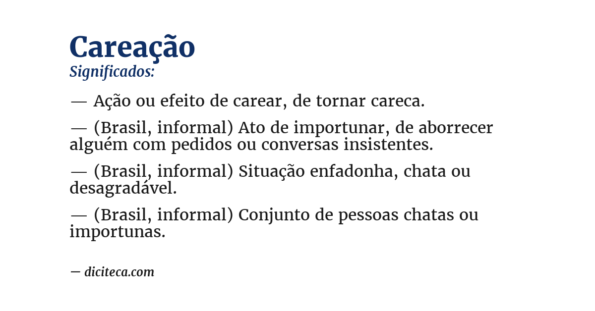 Significado de careação