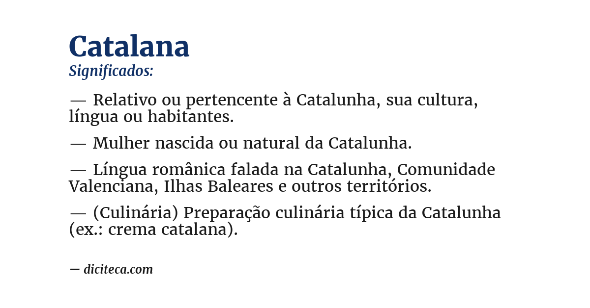 Significado de catalana