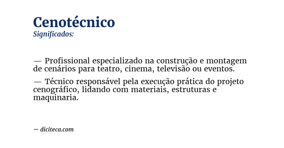 Significado de cenotécnico
