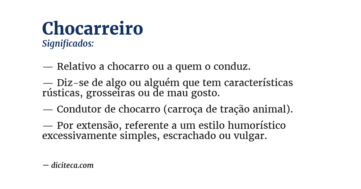 Significado de chocarreiro