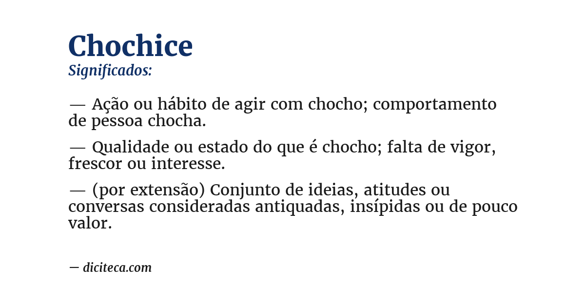 Significado de chochice