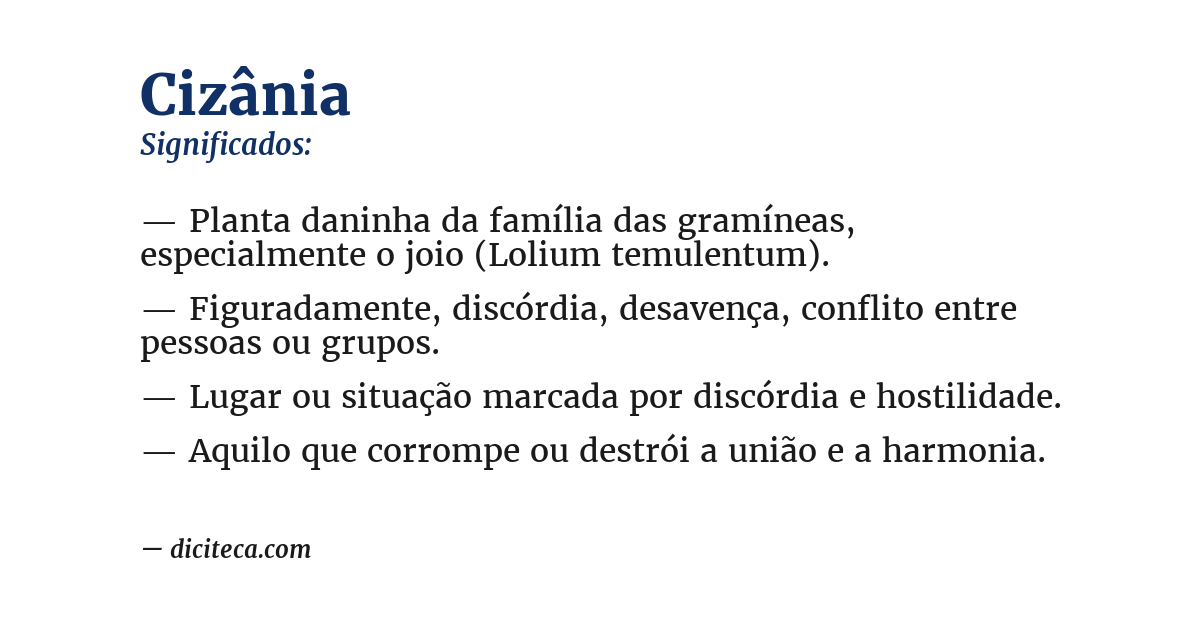Significado de cizânia