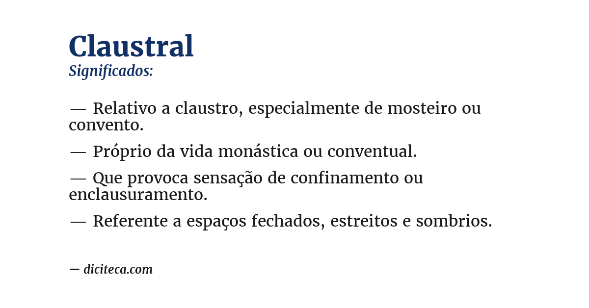 Significado de claustral