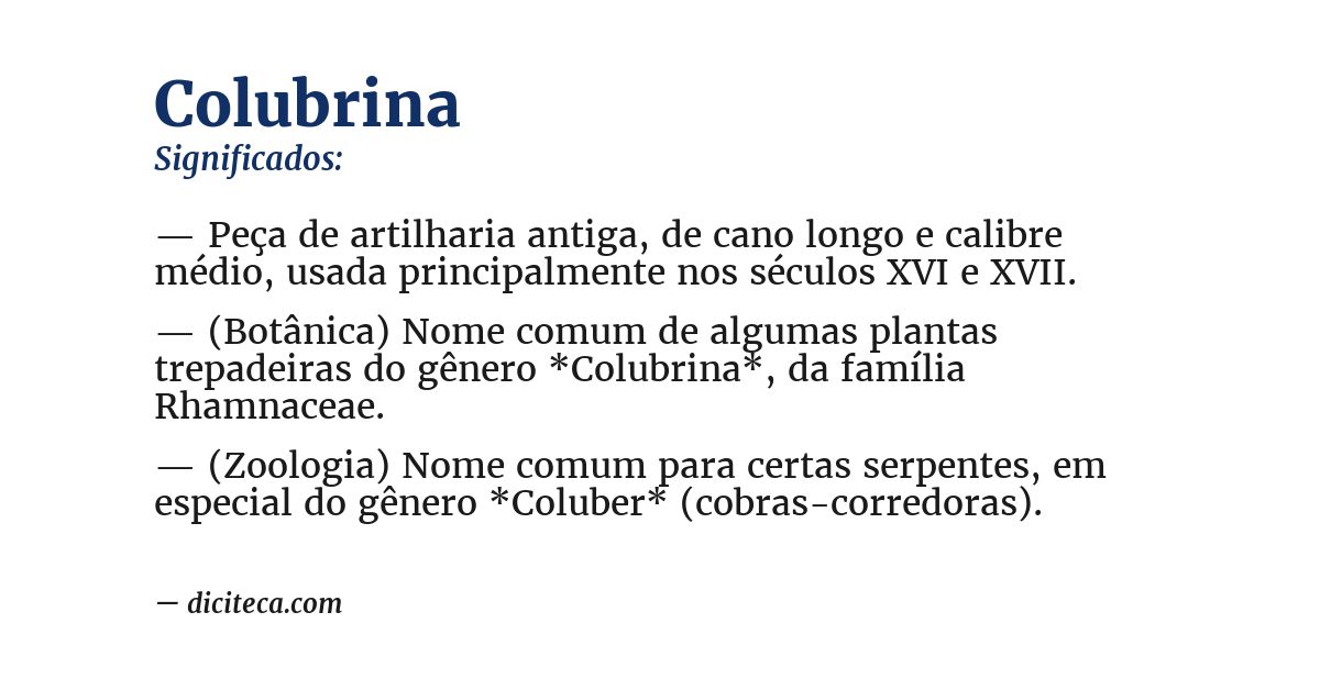 Significado de colubrina