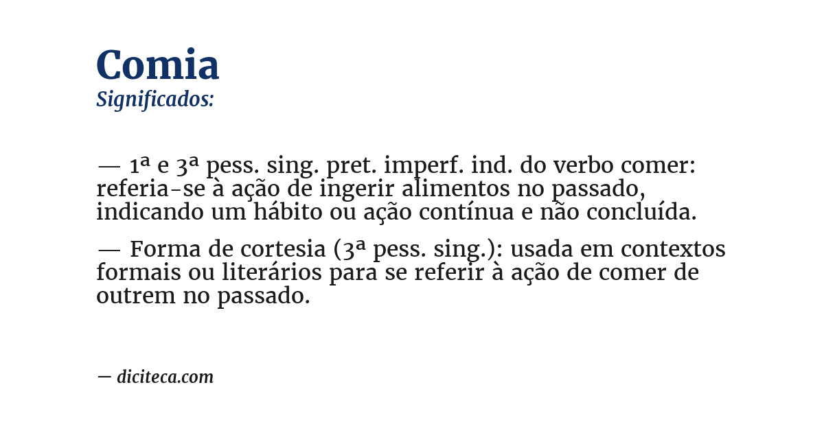 Significado de comia
