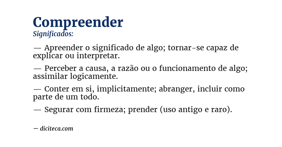 Significado de compreender