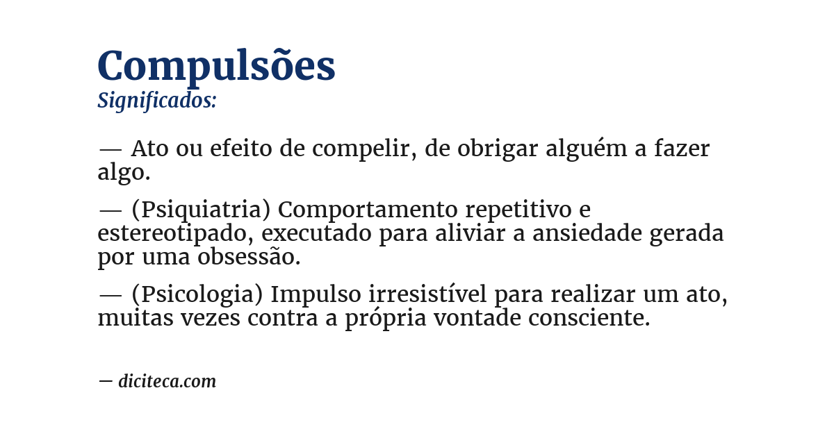 Significado de compulsões