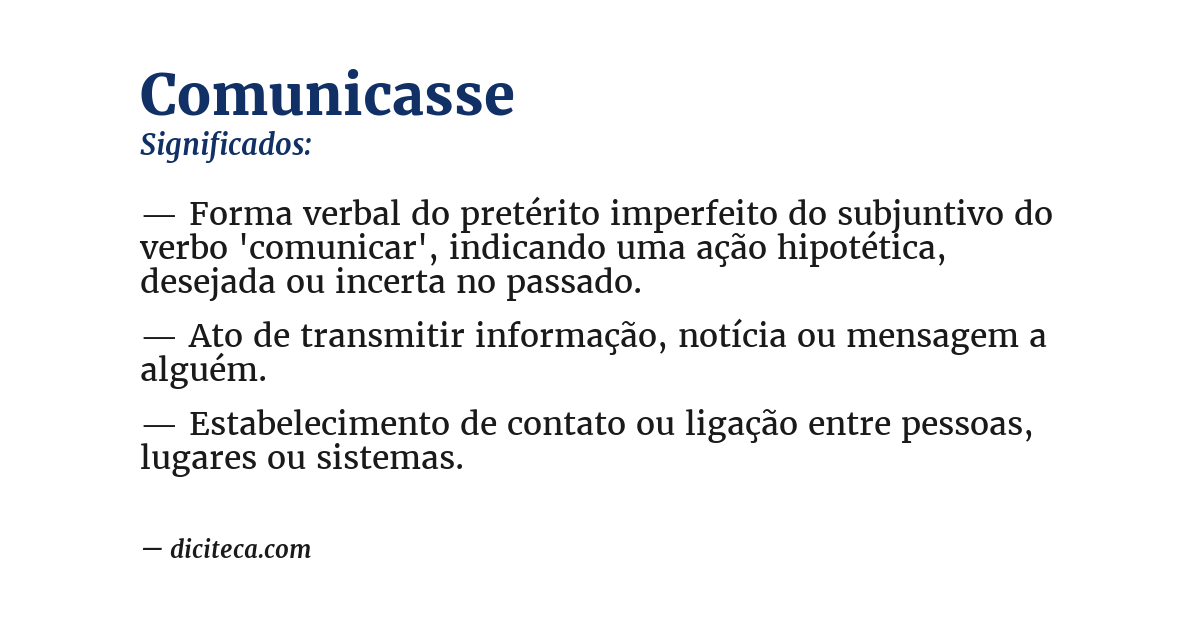 Significado de comunicasse